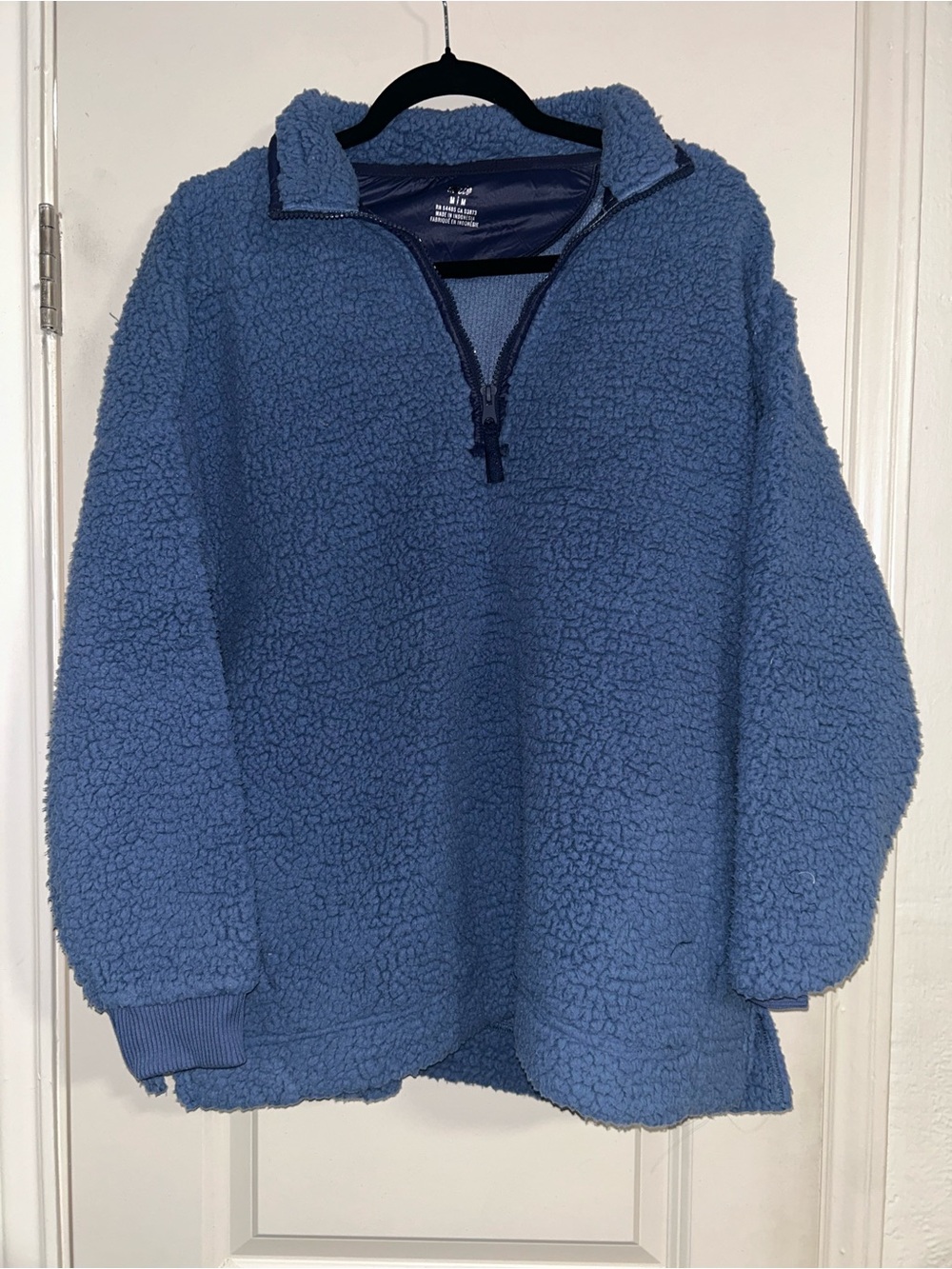 aerie Blue Sherpa Half-Zip Pullover Jacket